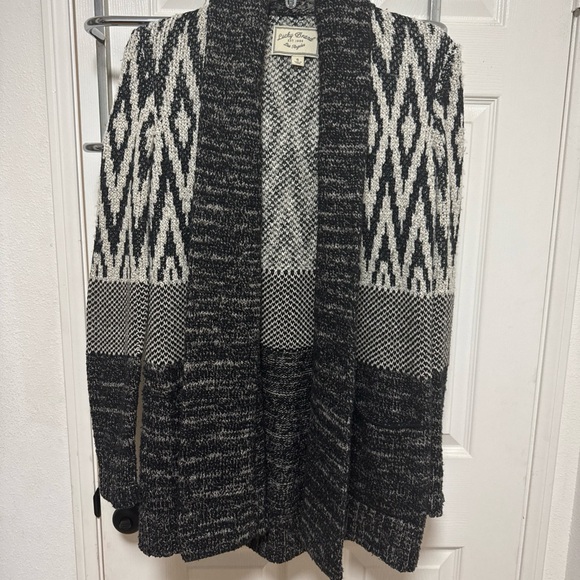 Boho Revival Lucky Brand Black and White Cardigan - Picture 4 of 6